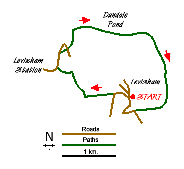 Route Map - Dundale Pond from Levisham
 Walk