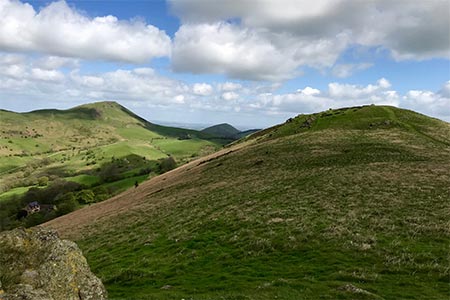 Hope Bowdler ridge with Caer Caradoc and the Lawley in the background