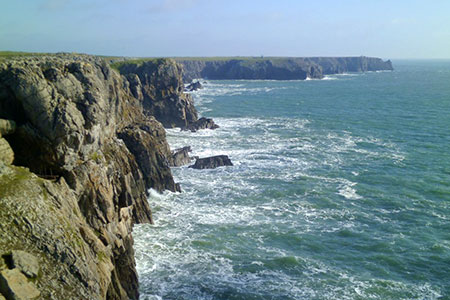 Limestone cliffs east of Mewsford Point, Pembrokeshire