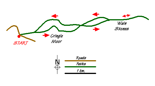 Route Map - Cringle Moor & the Wain Stones Walk
