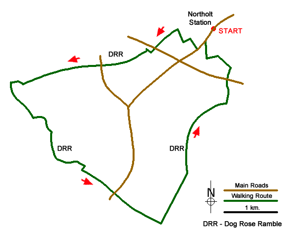 Route Map - Dog Rose Ramble (London Borough of Ealing) Walk