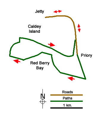 Route Map - Caldey Island Circular Walk