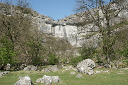 Malham Cove is an impressive limestone feature