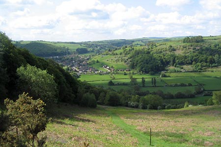 View of Teme Valley after climb from Knighton