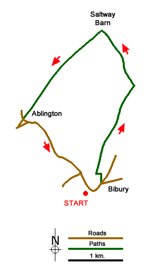 Route Map - Bibury & Ablington Circular Walk