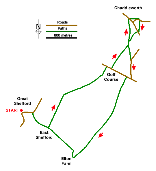 Route Map - Chaddleworth from Great Shefford Walk