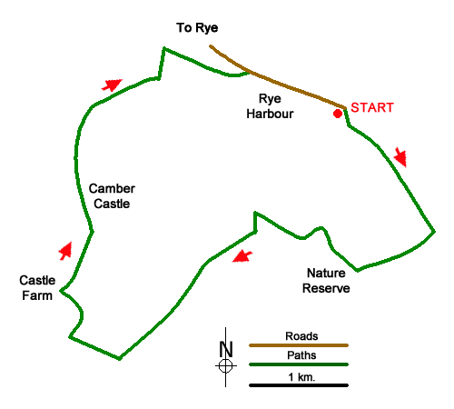 Route Map - Rye Harbour Circular Walk